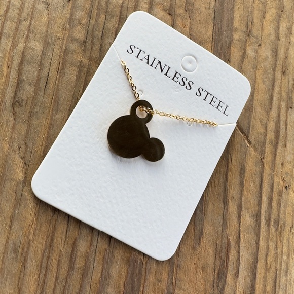 SILVER Minimalist Mickey ♡ Stainless Steel Necklace GIFT - Picture 3 of 4